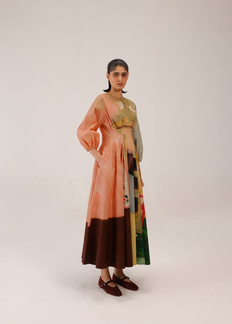 TOKYO DRESS - MORNING COFFEE cotton by CORD for women Worldwide