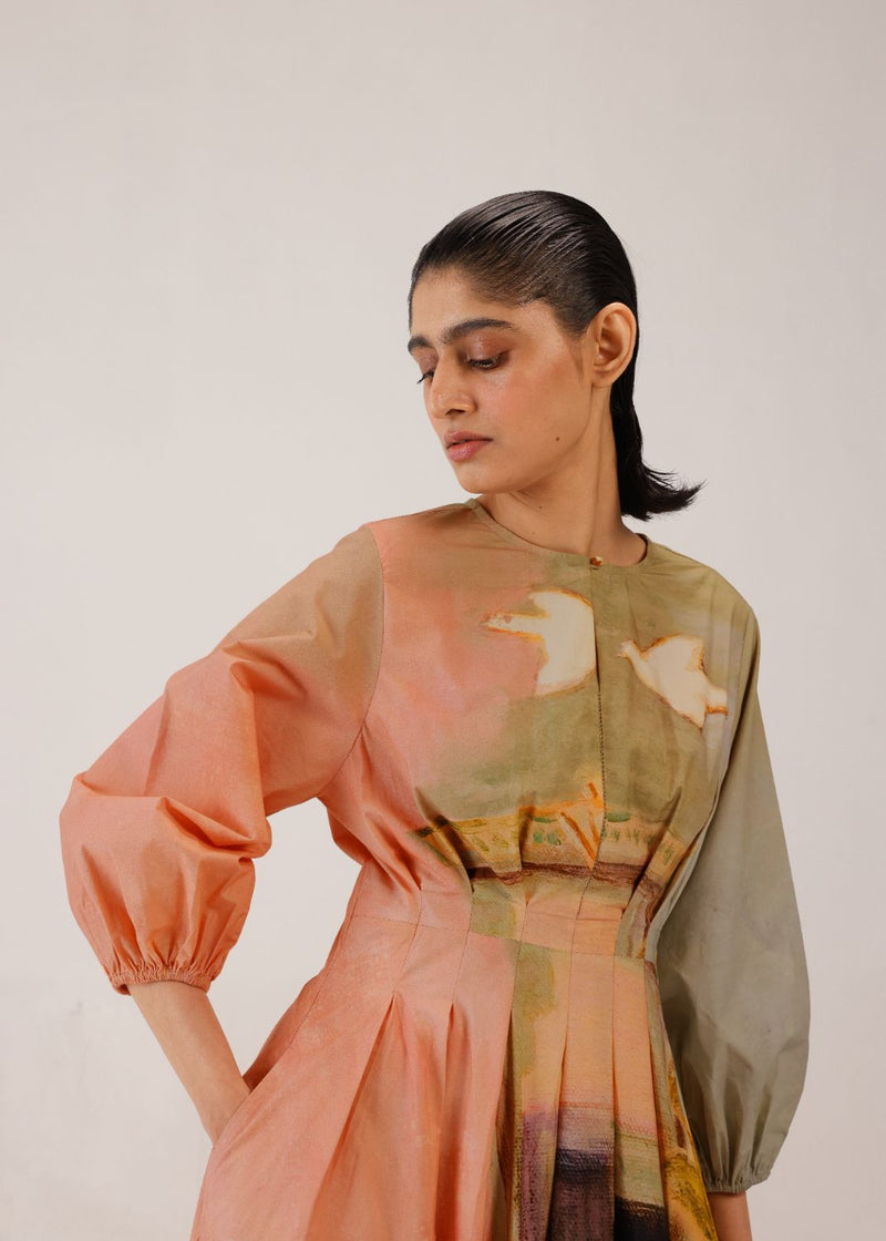 TOKYO DRESS - MORNING COFFEE cotton by CORD for women Worldwide