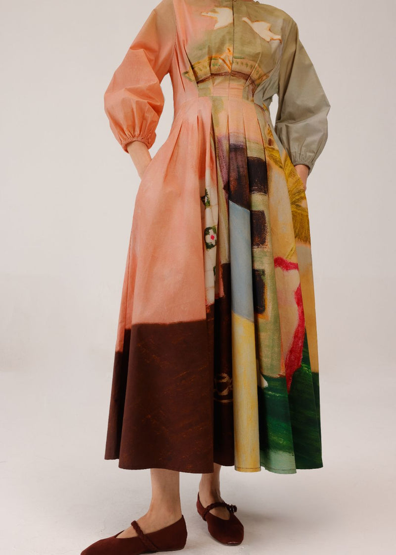 TOKYO DRESS - MORNING COFFEE cotton by CORD for women Worldwide