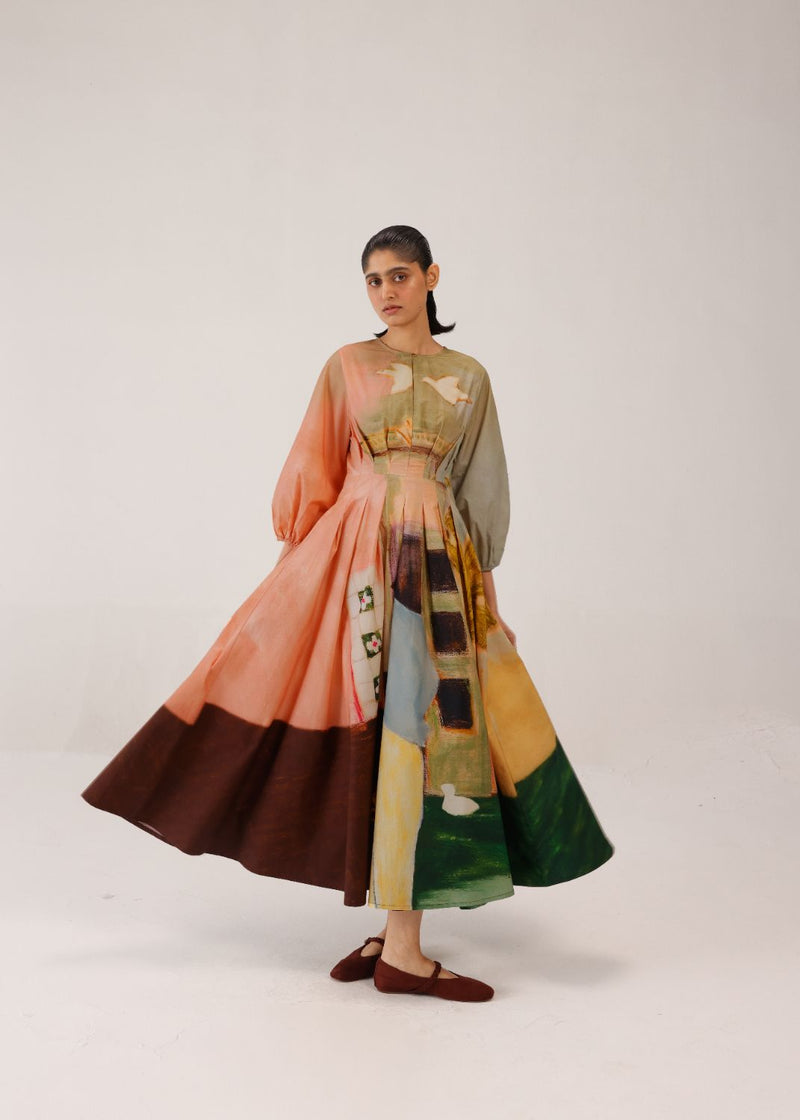 TOKYO DRESS - MORNING COFFEE cotton by CORD for women Worldwide