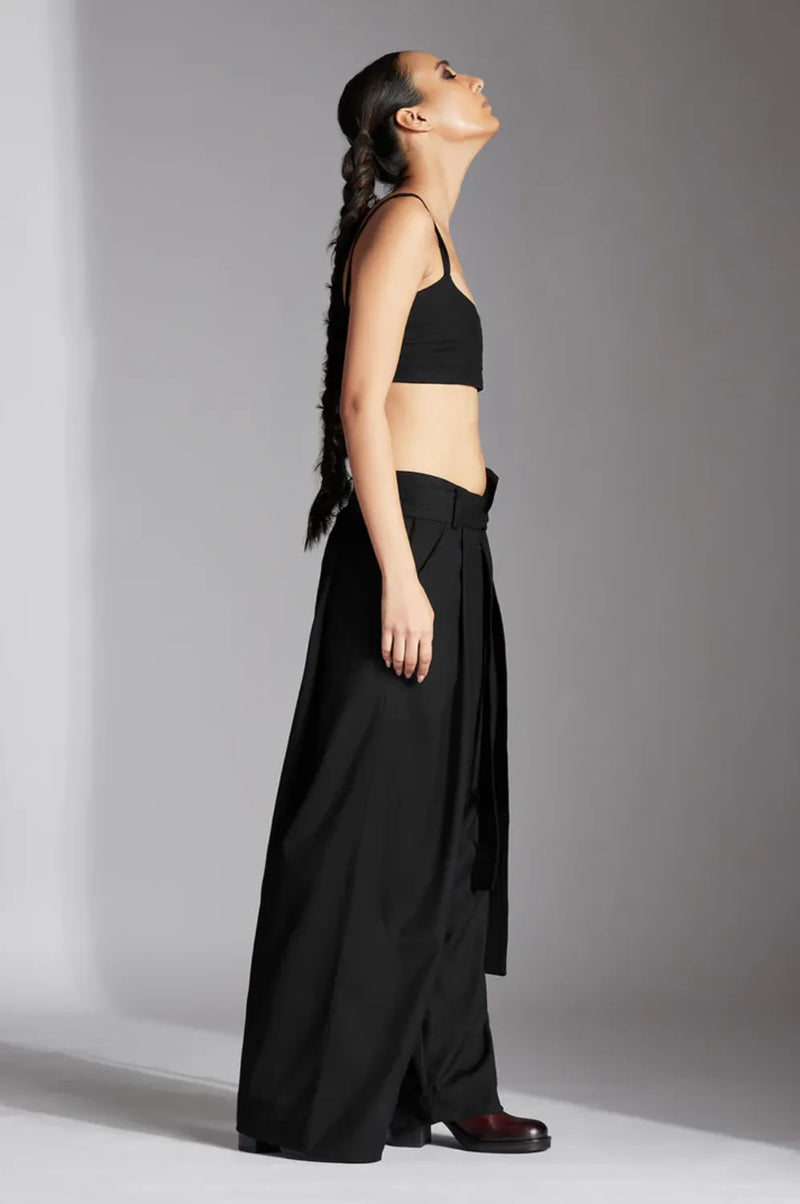 Luan Trousers-Black cotton by Chola in black color for women Worldwide