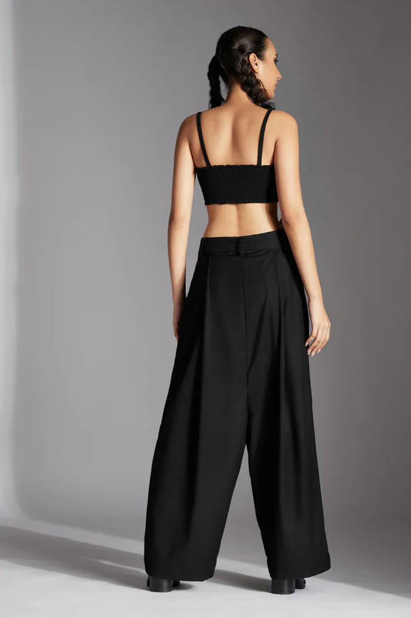 Luan Trousers-Black cotton by Chola in black color for women Worldwide