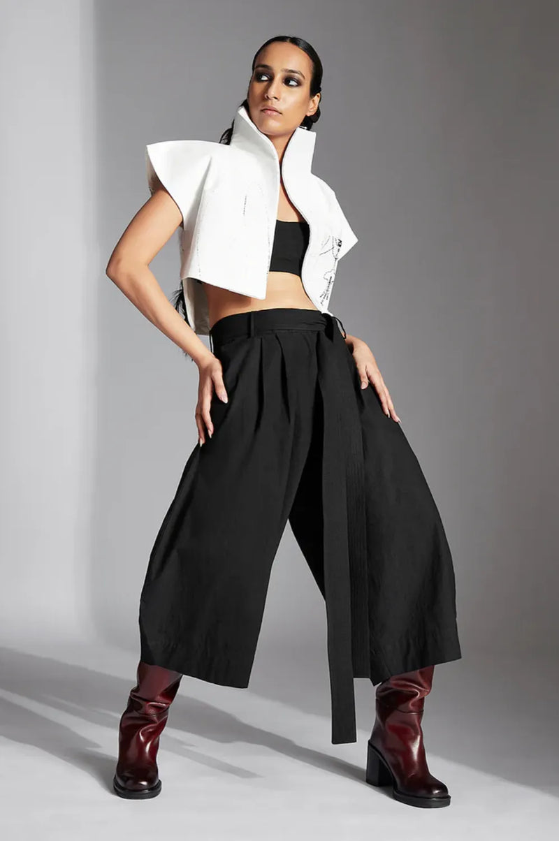 Fira Trousers-Black cotton by Chola in black color for women Worldwide