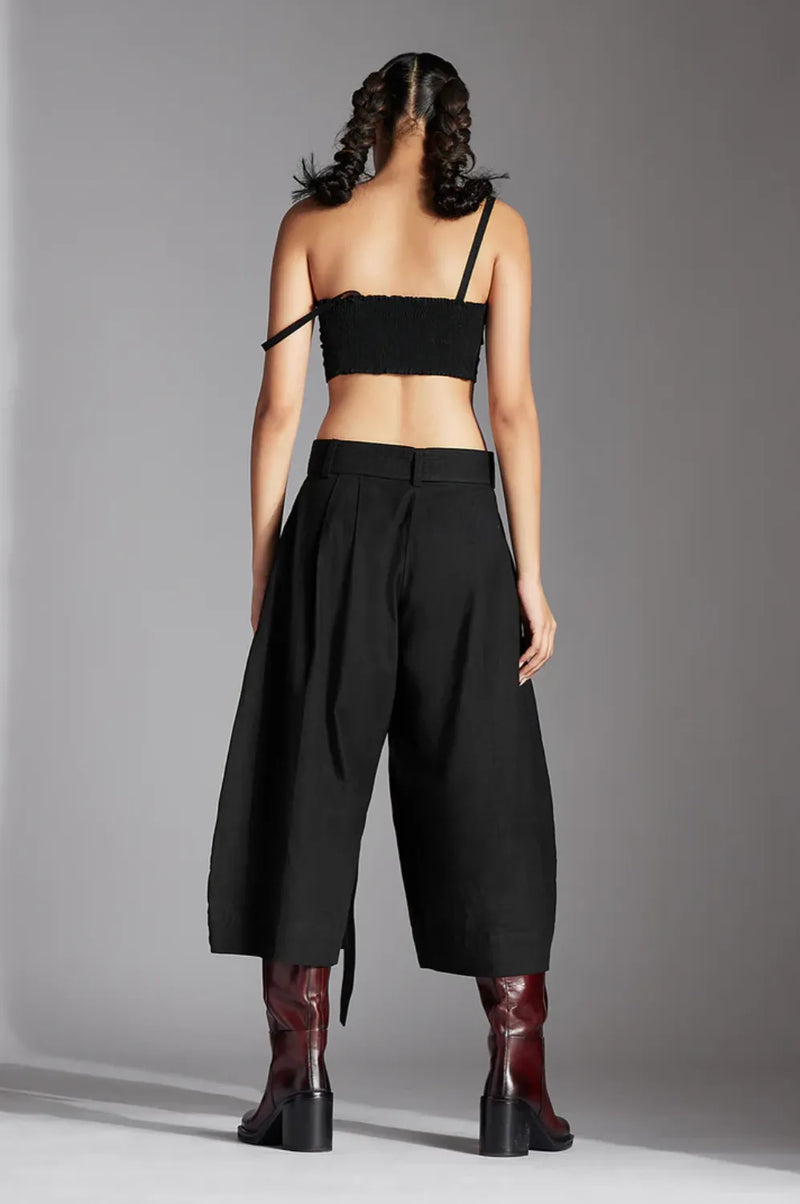 Fira Trousers-Black cotton by Chola in black color for women Worldwide
