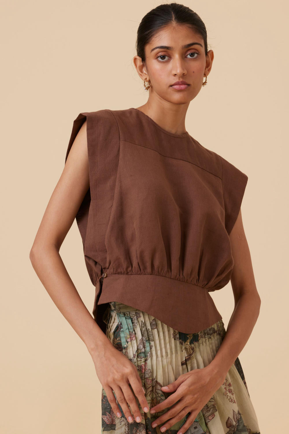 Tahira Brown Top