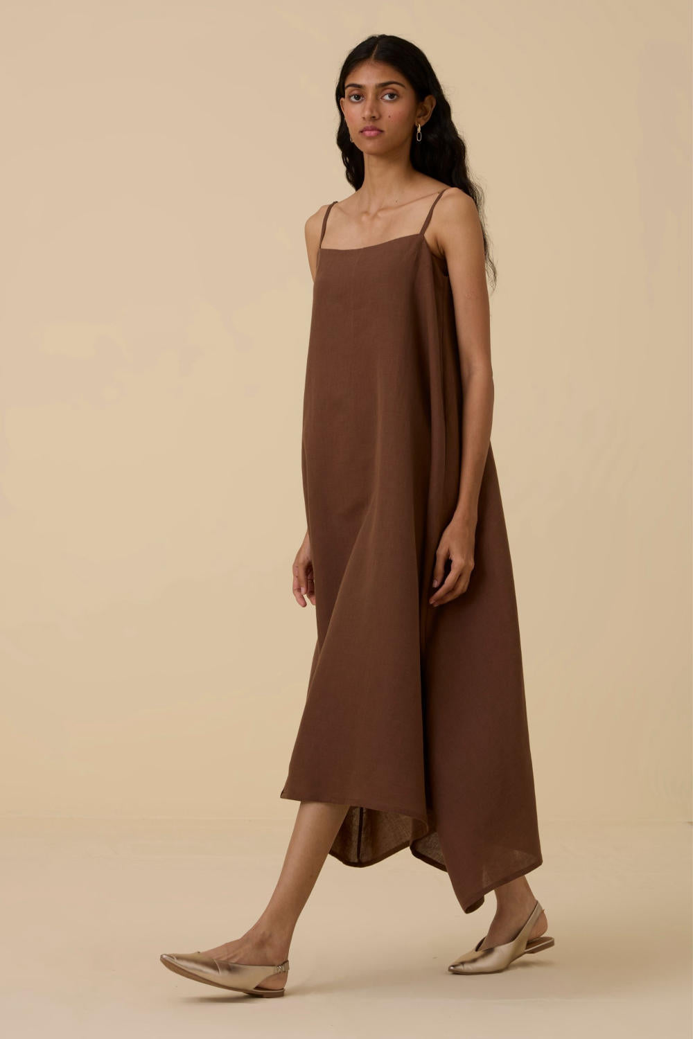 Talib Brown Slip Dress