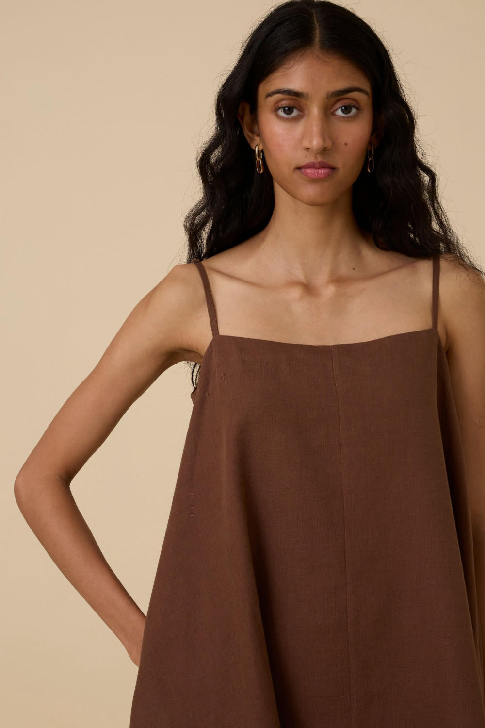 Talib Brown Slip Dress