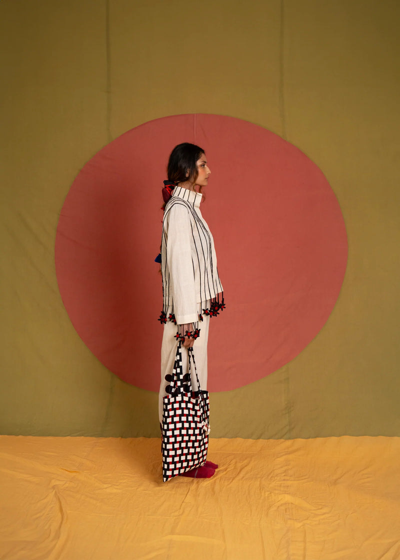 Tass Thakur Jacket-Black and White