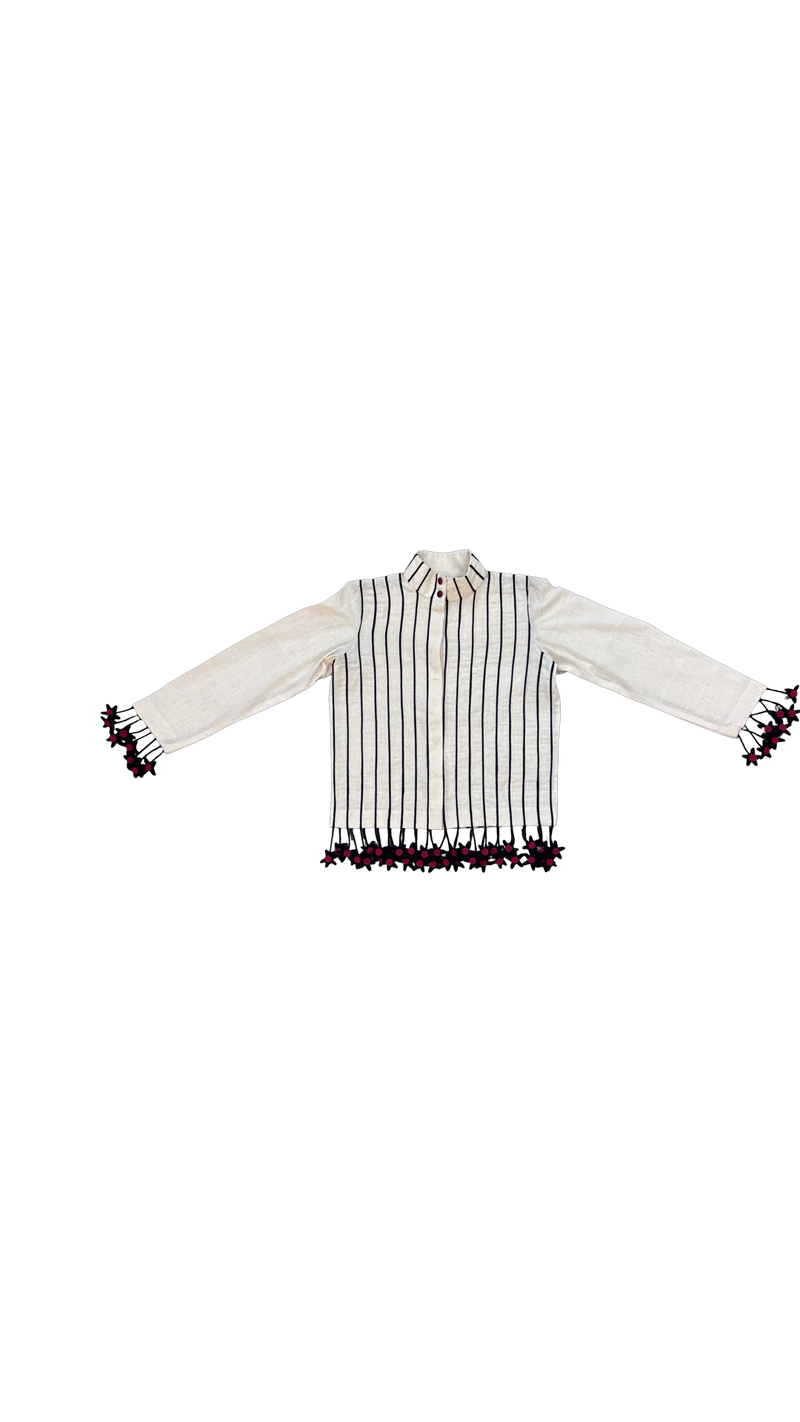 Tass Thakur Jacket-Black and White