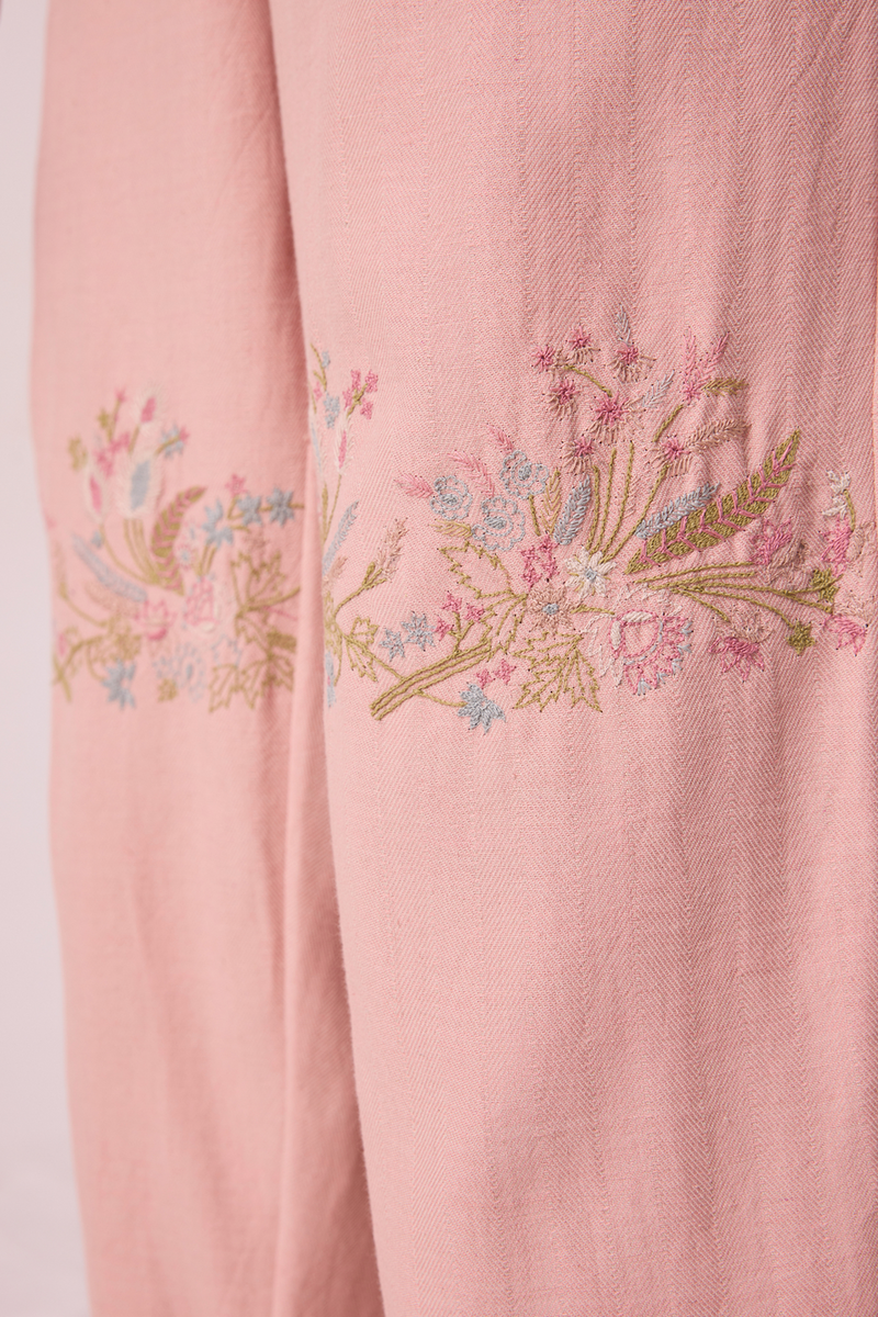 Tatejima Handwoven Embroidered Pink Pants