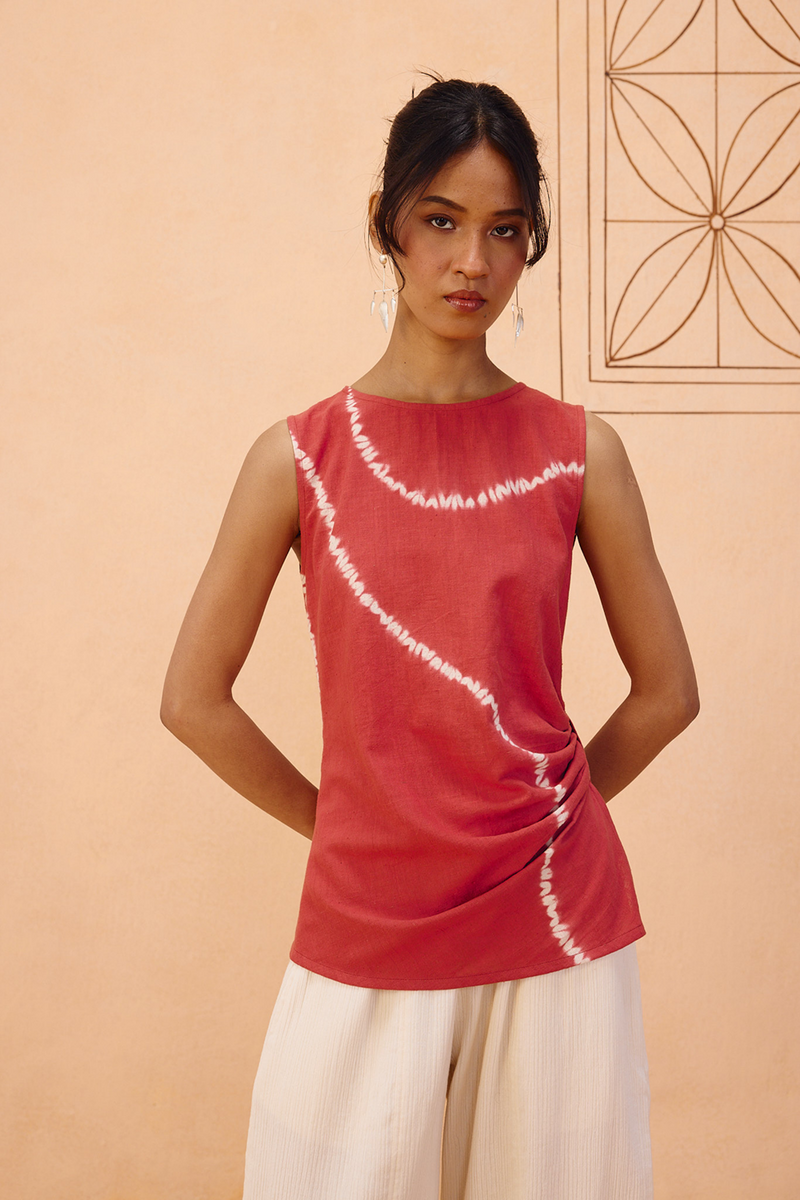 Terracotta Memories Kala Cotton Top handwoven kala cotton top/shirt by SUI in terra for women Worldwide