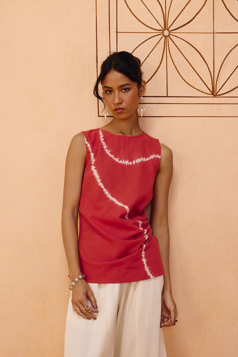 Terracotta Memories Kala Cotton Top handwoven kala cotton top/shirt by SUI in terra for women Worldwide