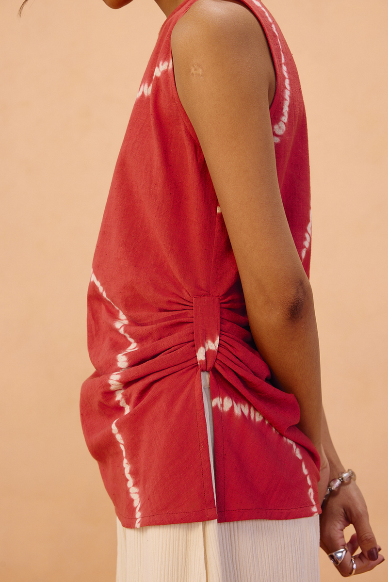 Terracotta Memories Kala Cotton Top handwoven kala cotton top/shirt by SUI in terra for women Worldwide