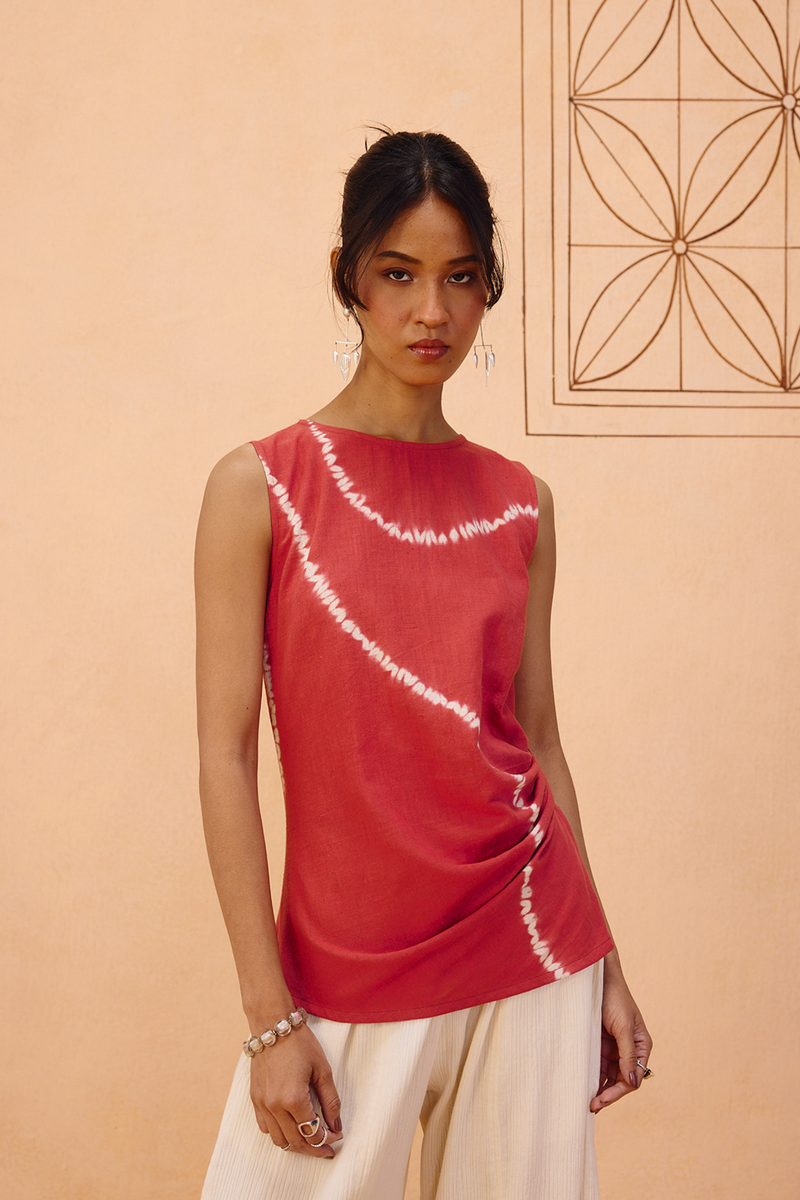 Terracotta Memories Kala Cotton Top handwoven kala cotton top/shirt by SUI in terra for women Worldwide