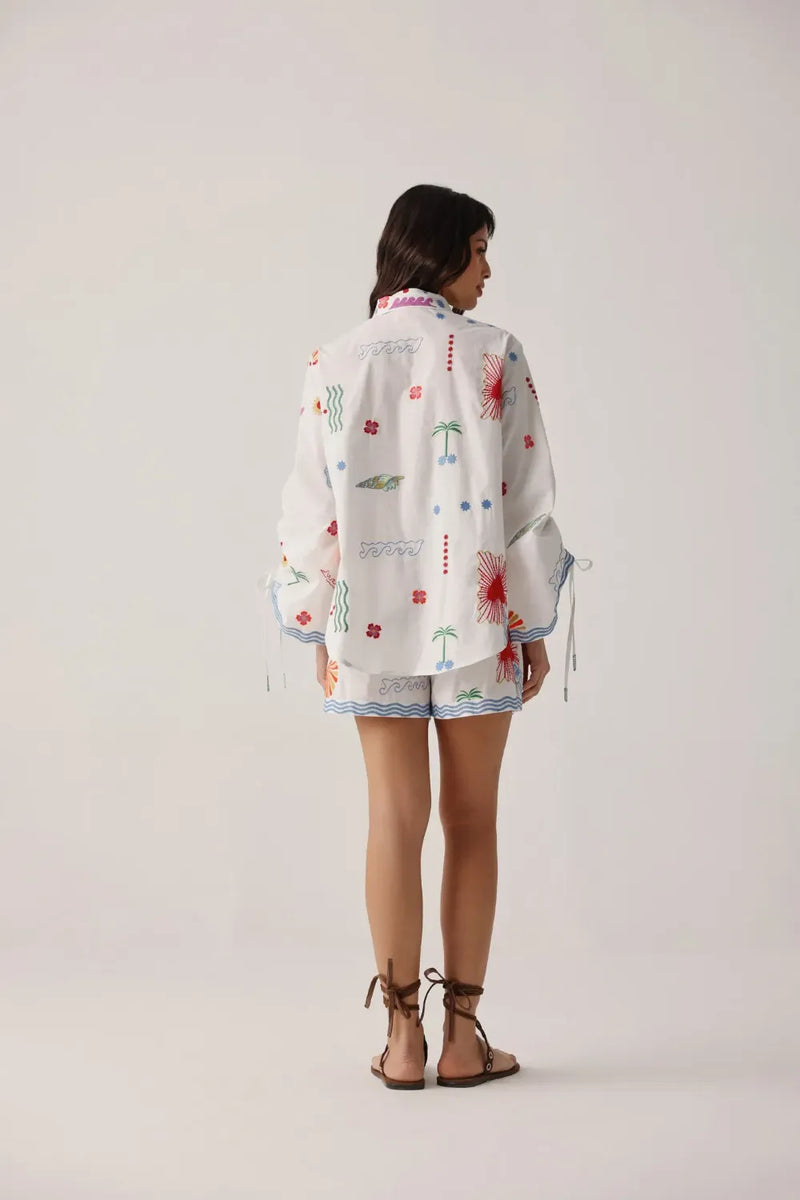 Thais Shirt - Ecru poplin by NOIB for women Worldwide