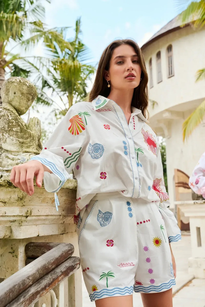 Thais Shirt - Ecru poplin by NOIB for women Worldwide