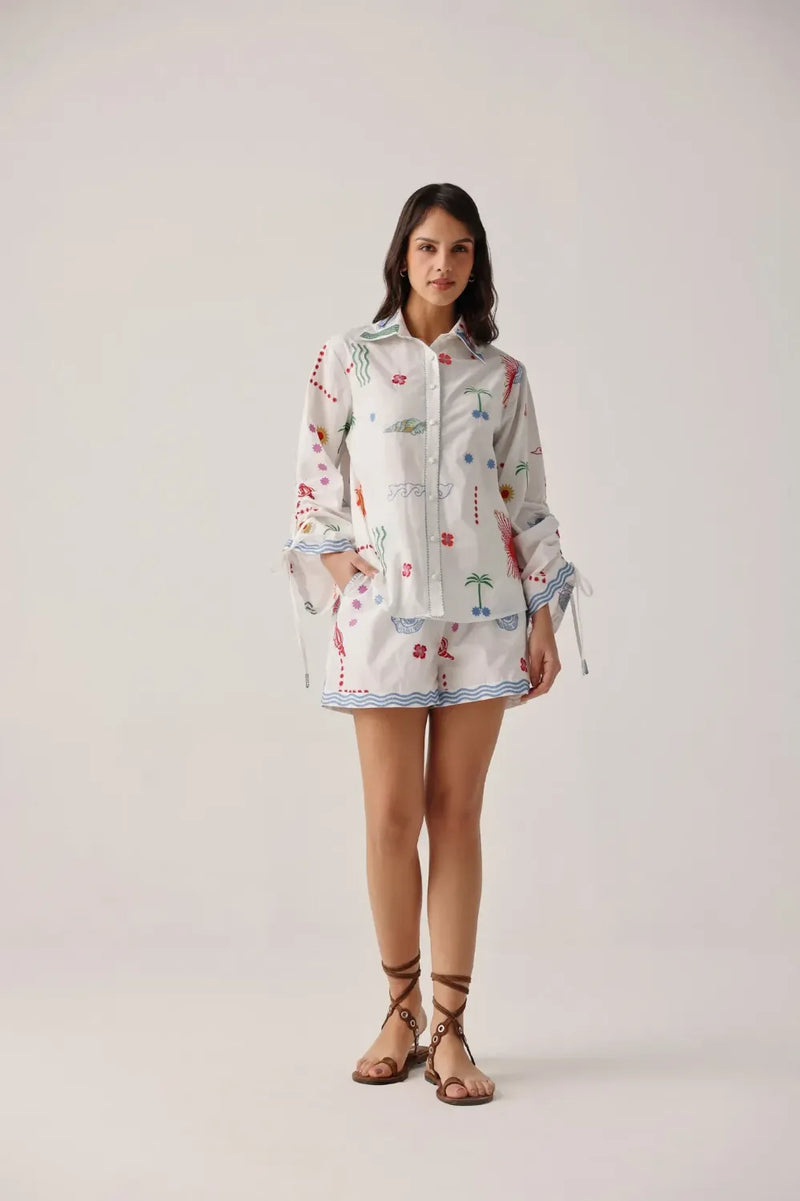 Thais Shirt - Ecru poplin by NOIB for women Worldwide
