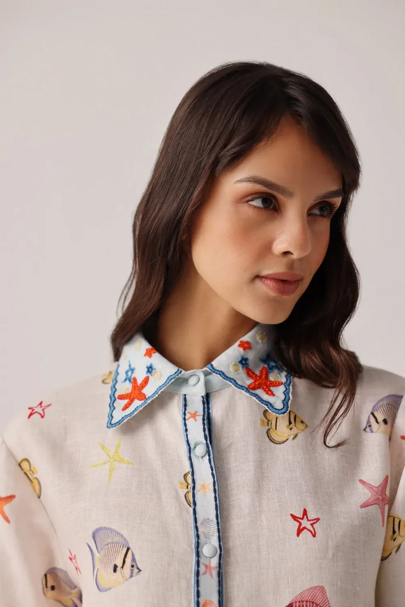 Thais Shirt - Seaborn all linen by NOIB for women Worldwide