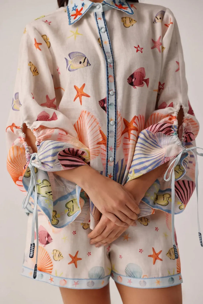 Thais Shirt - Seaborn all linen by NOIB for women Worldwide