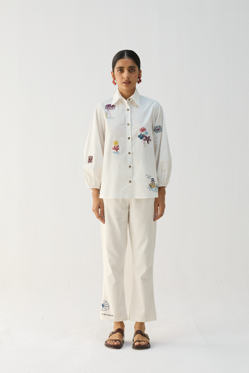 The Anchor Organic Cotton Shirt cotton by Sui in white color for women Worldwide