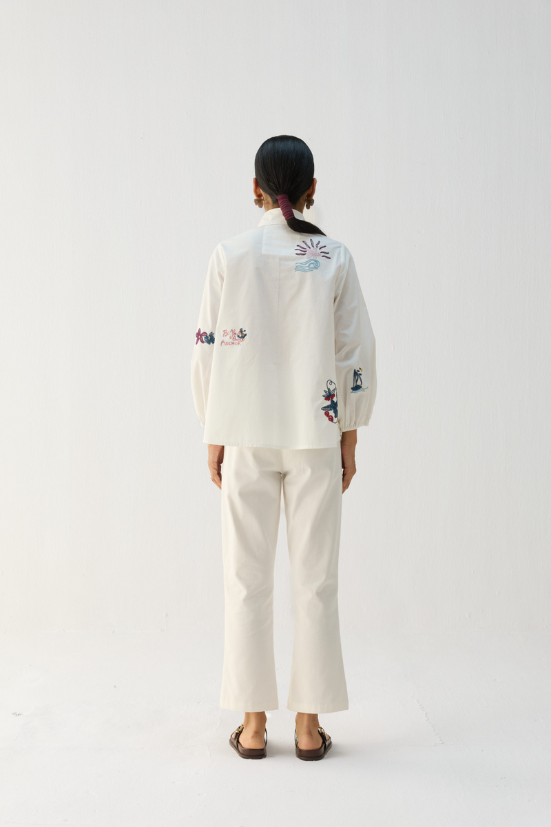 The Anchor Organic Cotton Shirt cotton by Sui in white color for women Worldwide