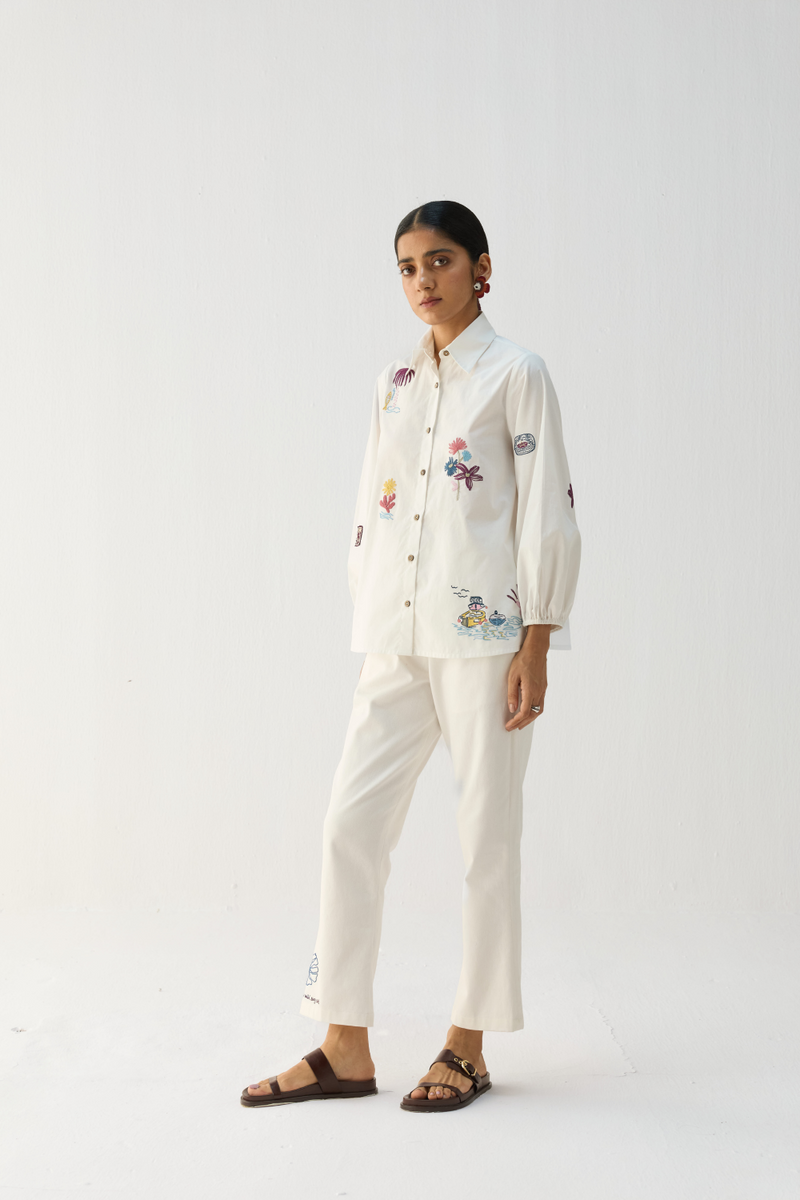 The Anchor Organic Cotton Shirt cotton by Sui in white color for women Worldwide