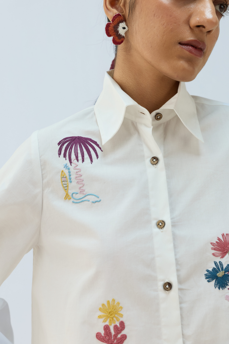 The Anchor Organic Cotton Shirt cotton by Sui in white color for women Worldwide