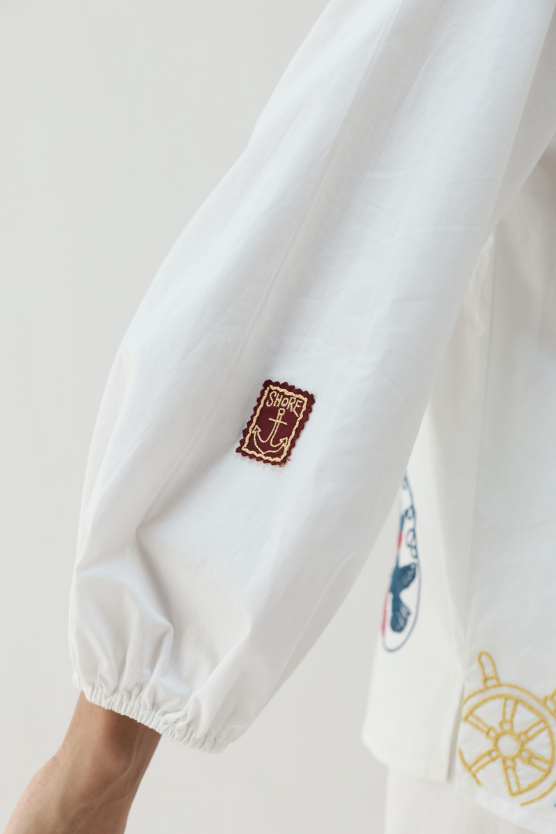 The Anchor Organic Cotton Shirt cotton by Sui in white color for women Worldwide