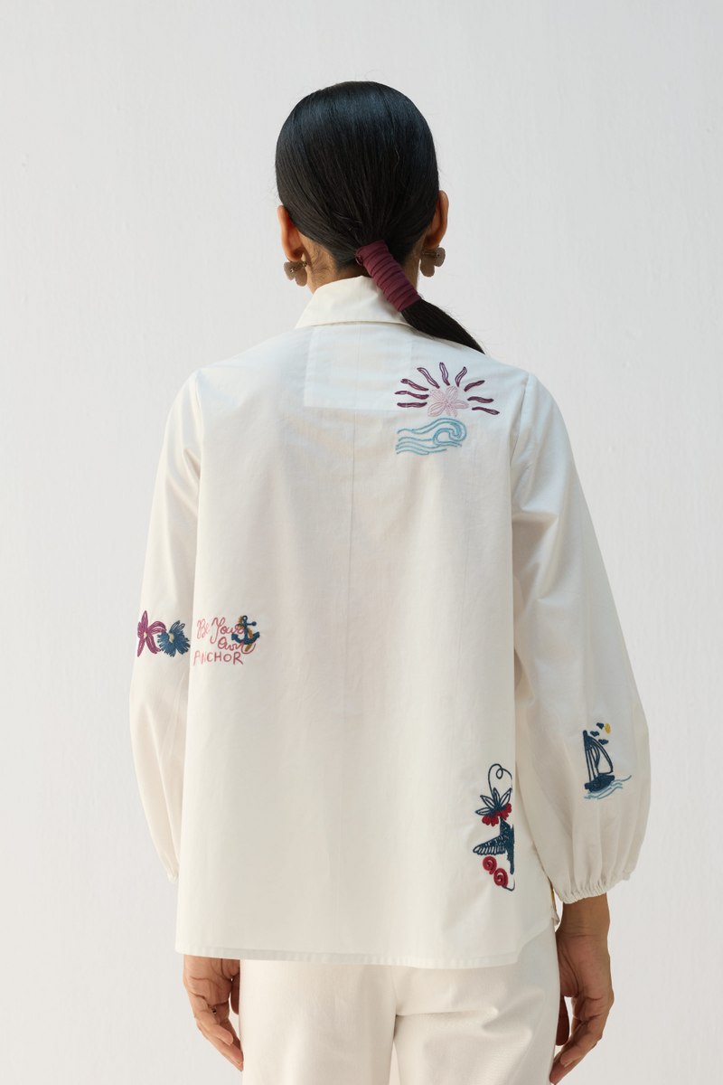 The Anchor Organic Cotton Shirt cotton by Sui in white color for women Worldwide