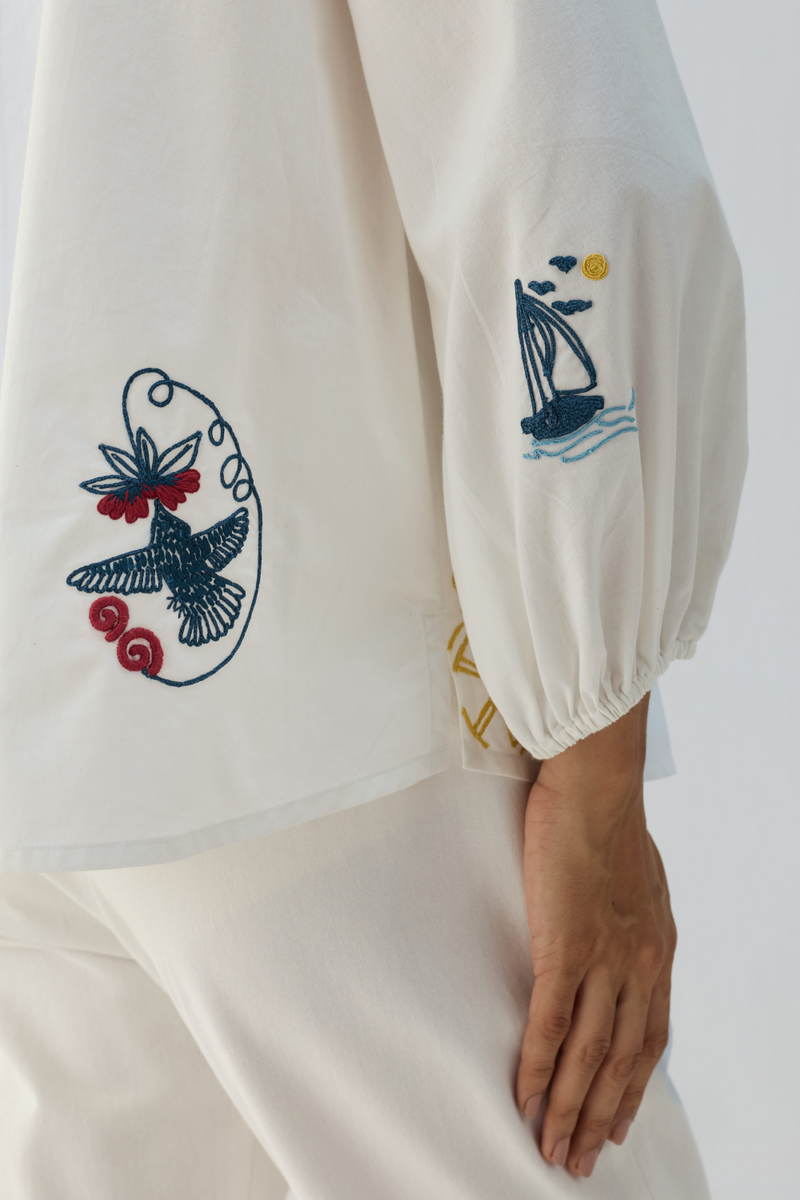 The Anchor Organic Cotton Shirt cotton by Sui in white color for women Worldwide