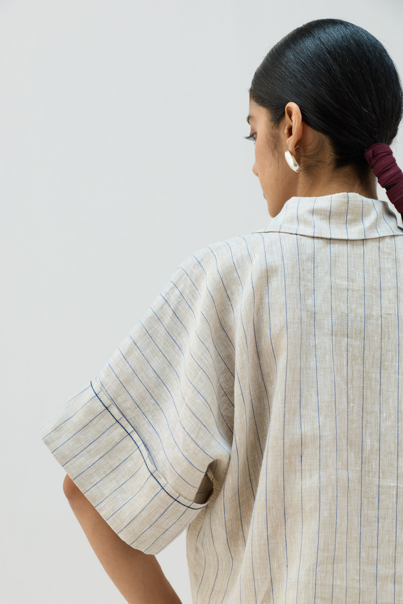 The Arrival Linen Shirt all linen by Sui in beige color for women Worldwide