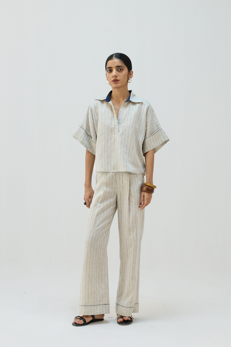 The Arrival Linen Shirt all linen by Sui in beige color for women Worldwide