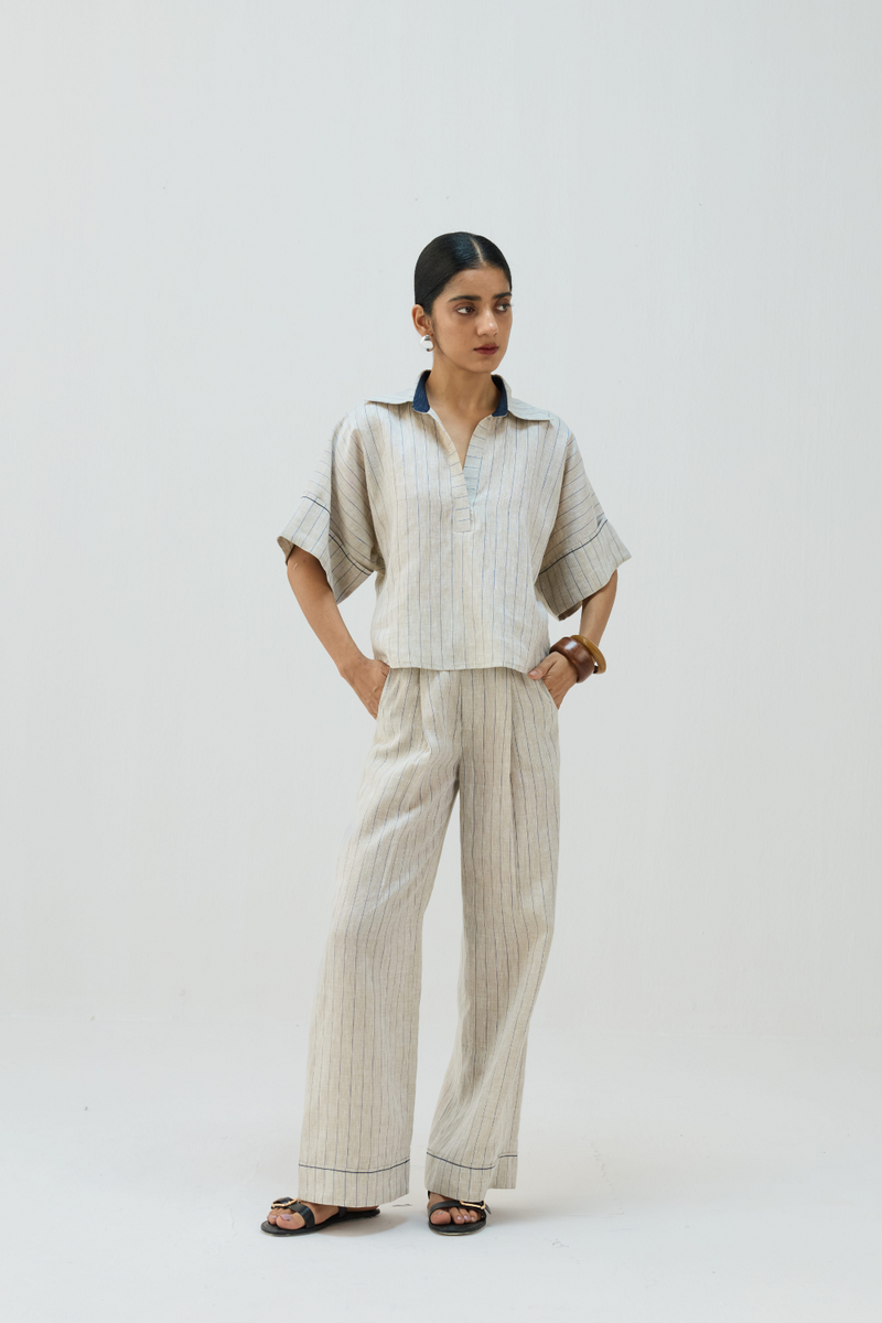 The Arrival Linen Shirt all linen by Sui in beige color for women Worldwide