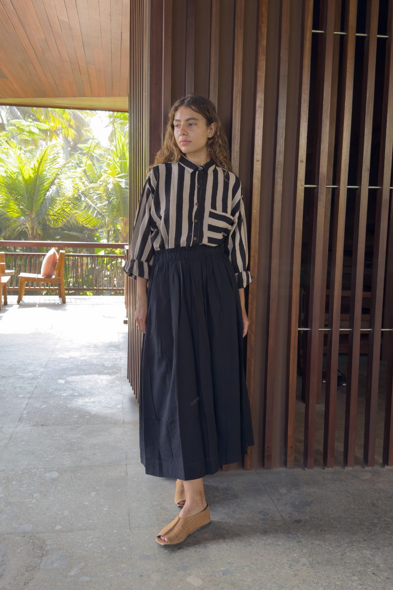 Classic Crow Skirt — Black cotton by World of Crow in black color for women Worldwide