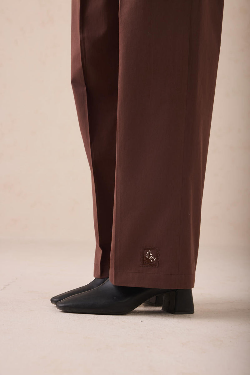 The Bright Beginnings Organic Cotton Trousers twill by SUI in brown color for women Worldwide