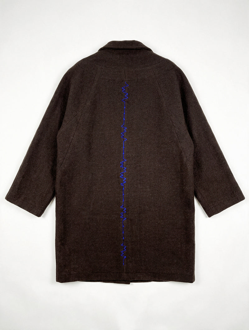 The Brown Vintage Artist Coat 100% handloom, hand-spun, and hand-woven natural himalayan sheep wool jacket/overlay by World of Crow in brown for women Worldwide