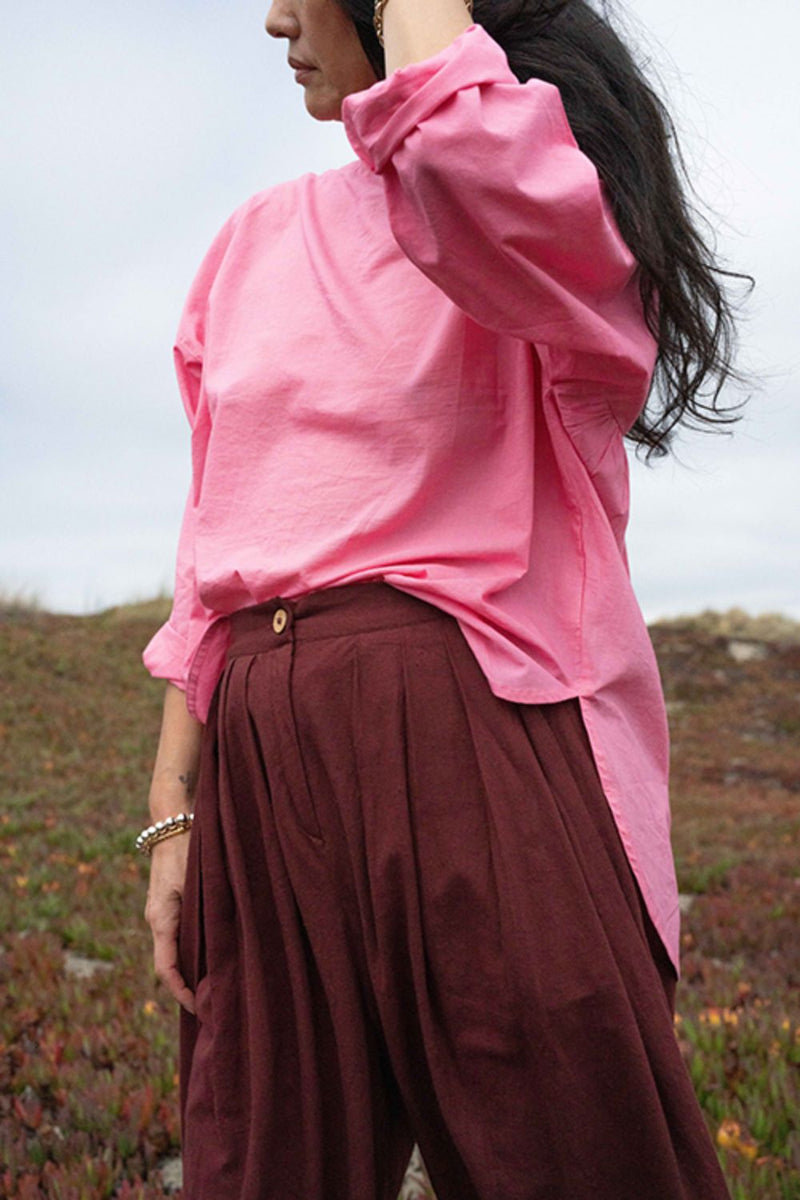 Everday top - pink cotton by World of Crow in pink color for women Worldwide