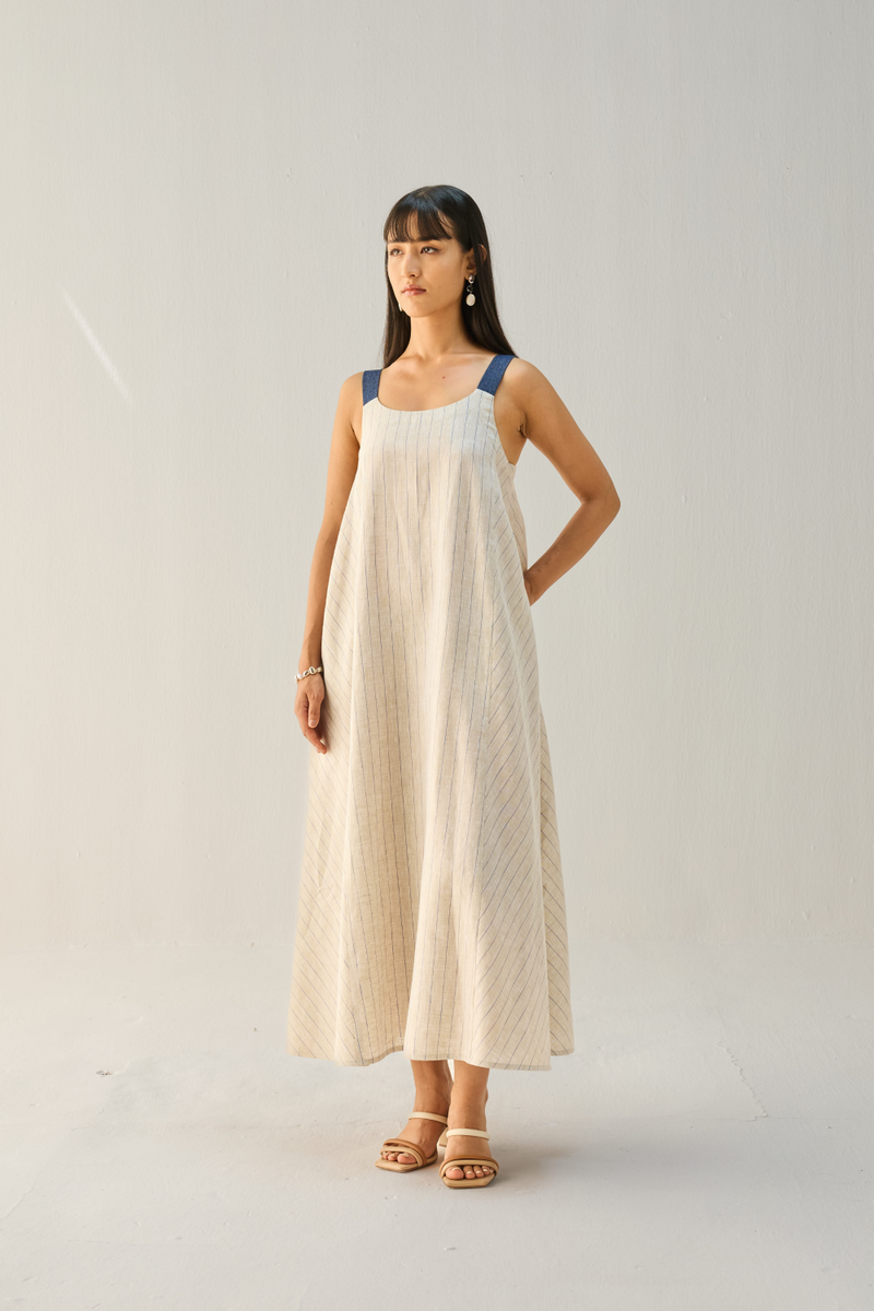 The Element Linen Maxi Dress all linen by Sui in beige color for women Worldwide