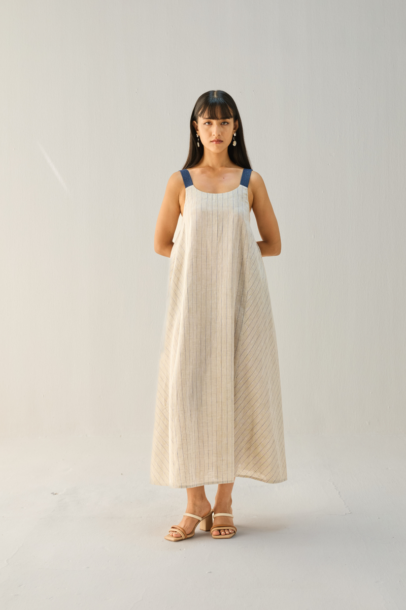 The Element Linen Maxi Dress all linen by Sui in beige color for women Worldwide