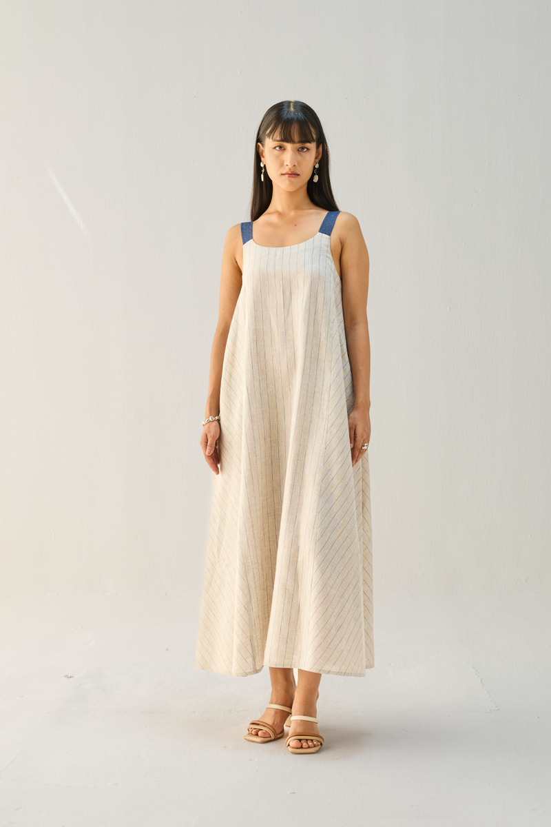 The Element Linen Maxi Dress all linen by Sui in beige color for women Worldwide