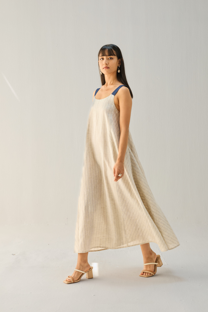 The Element Linen Maxi Dress all linen by Sui in beige color for women Worldwide