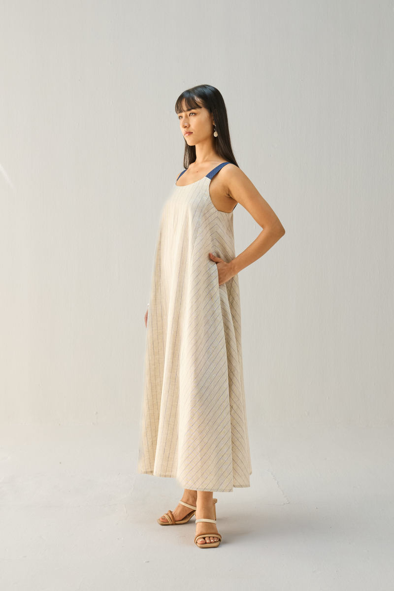 The Element Linen Maxi Dress all linen by Sui in beige color for women Worldwide