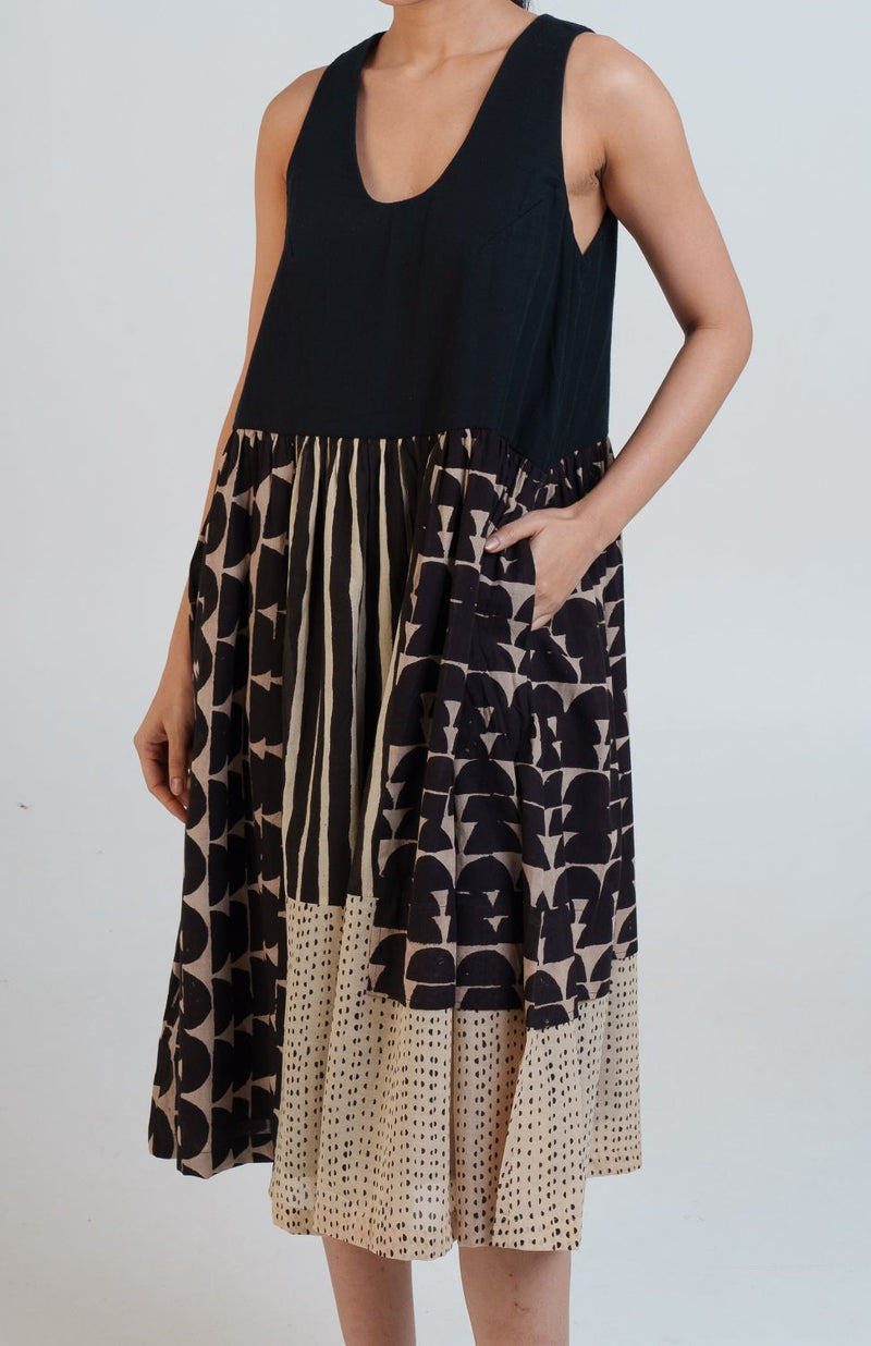 The Erica Dress cotton by World of Crow in black color for women Worldwide