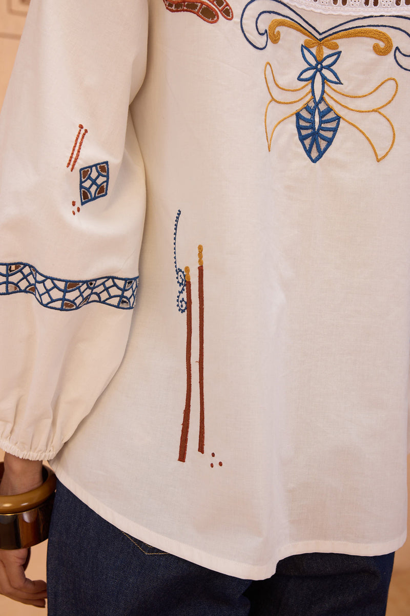 The Foundation Organic Cotton Shirt poplin top/shirt by SUI in white for women Worldwide