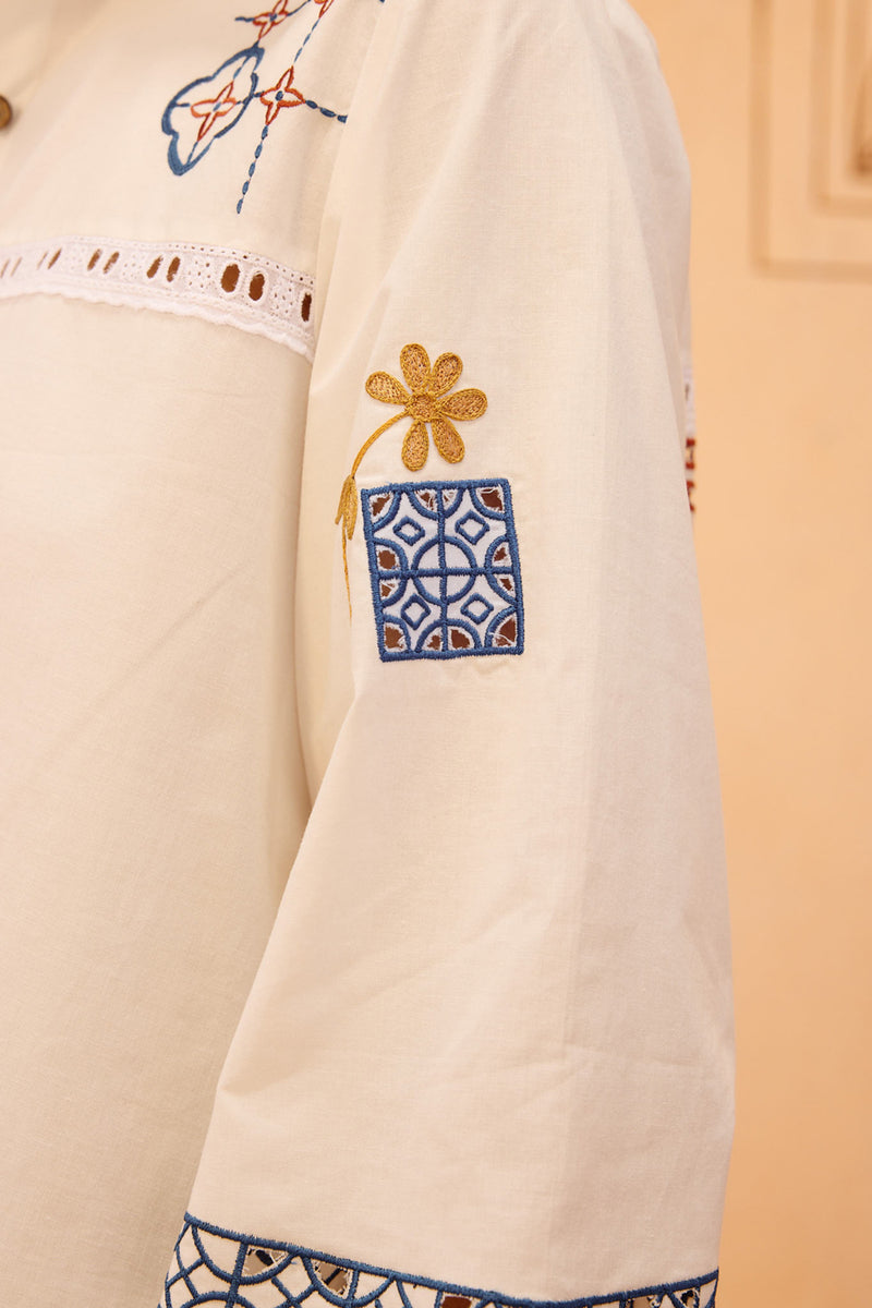 The Foundation Organic Cotton Shirt poplin top/shirt by SUI in white for women Worldwide