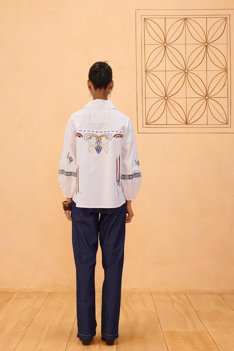 The Foundation Organic Cotton Shirt poplin top/shirt by SUI in white for women Worldwide