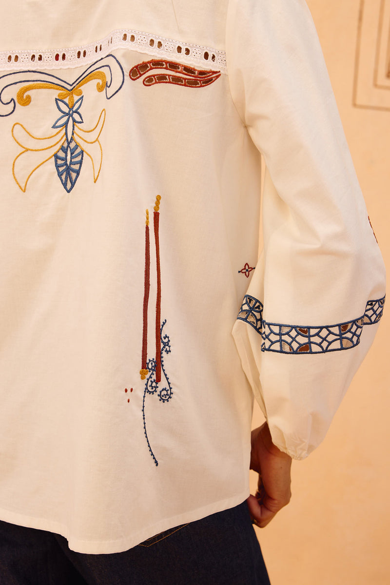 The Foundation Organic Cotton Shirt poplin top/shirt by SUI in white for women Worldwide