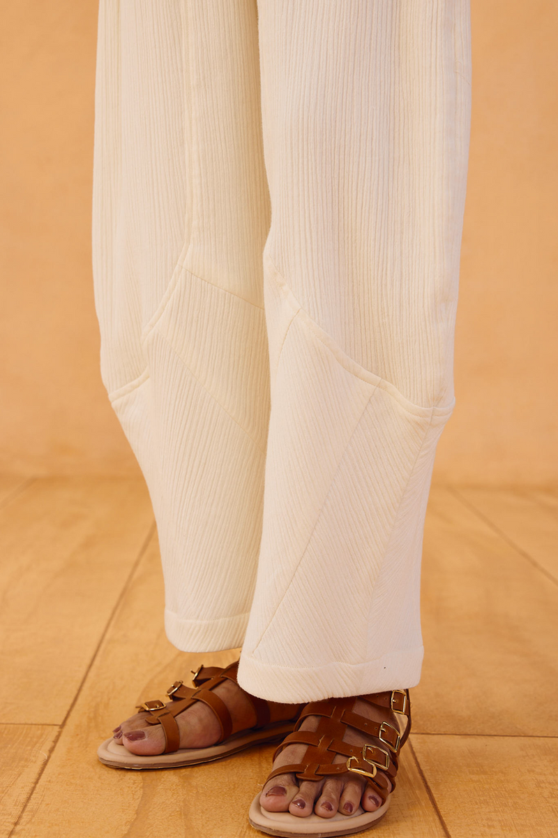 The Frame Organic Cotton Barrel Trousers double gauze pant/trouser by SUI in off-white for women Worldwide