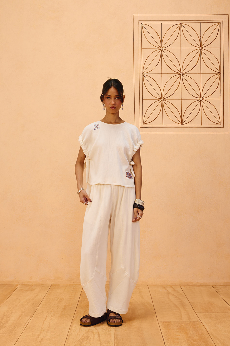 The Frame Organic Cotton Top double gauze top/shirt by SUI in off-white for women Worldwide