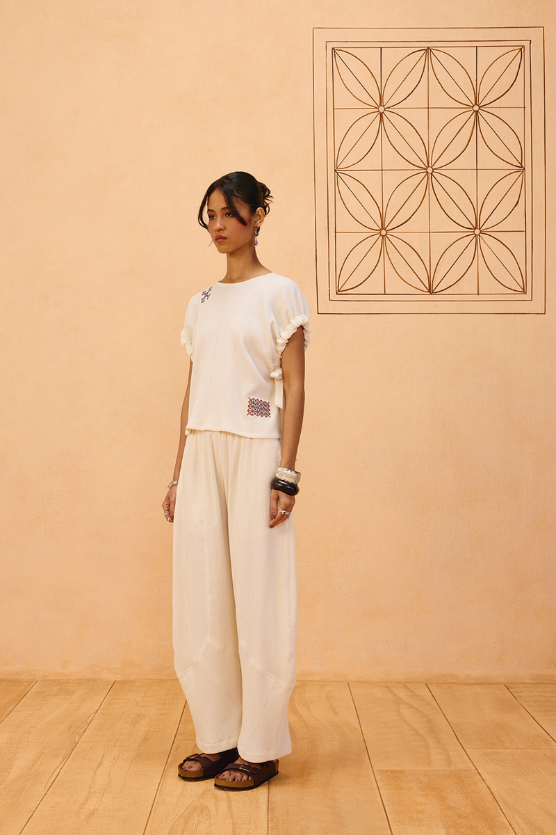 The Frame Organic Cotton Top double gauze top/shirt by SUI in off-white for women Worldwide